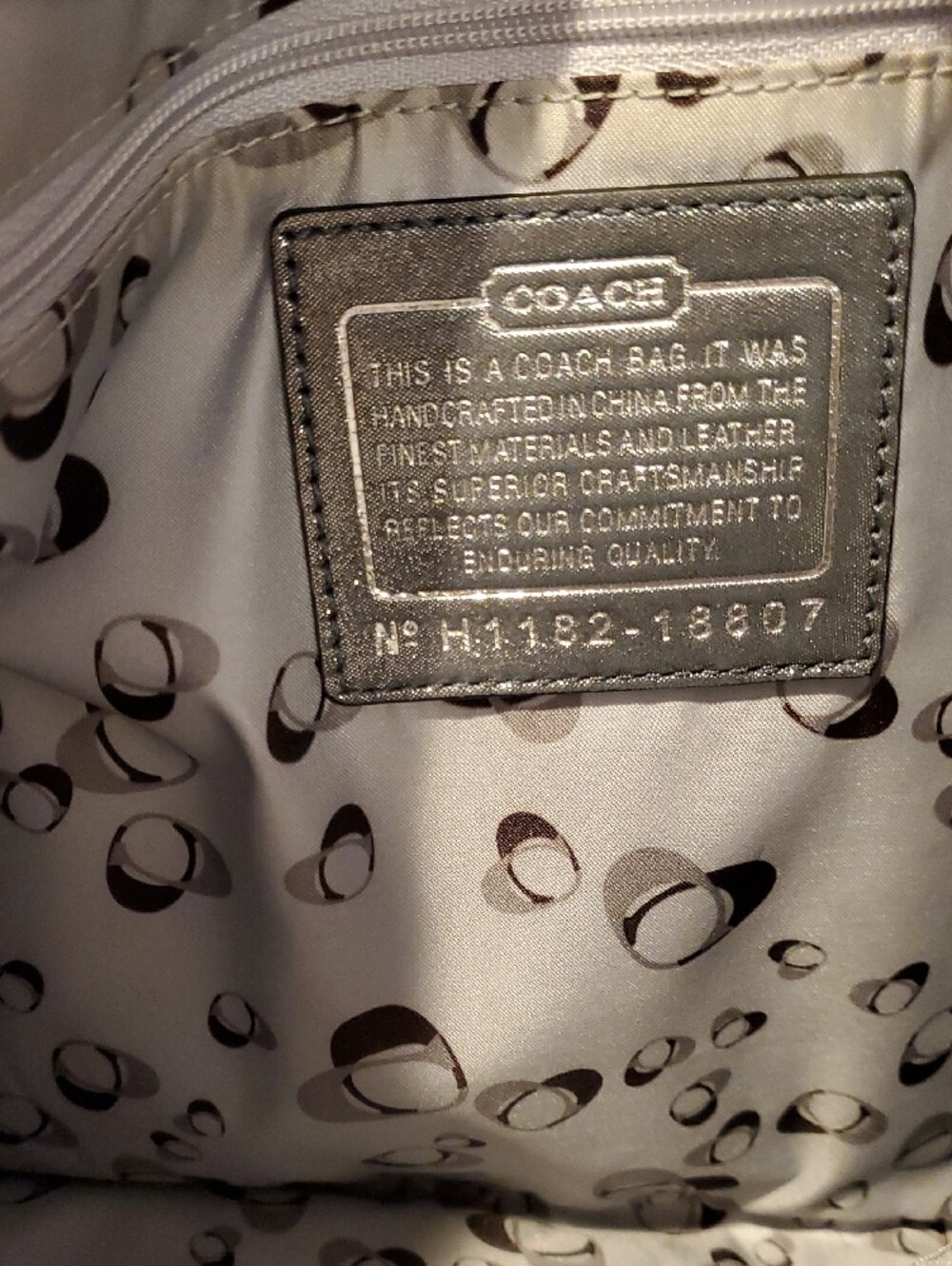 Coach Poppy "Hippee" Metallic Charcoal Shoulder Bag Nwot 2011 - Picture 4 of 10